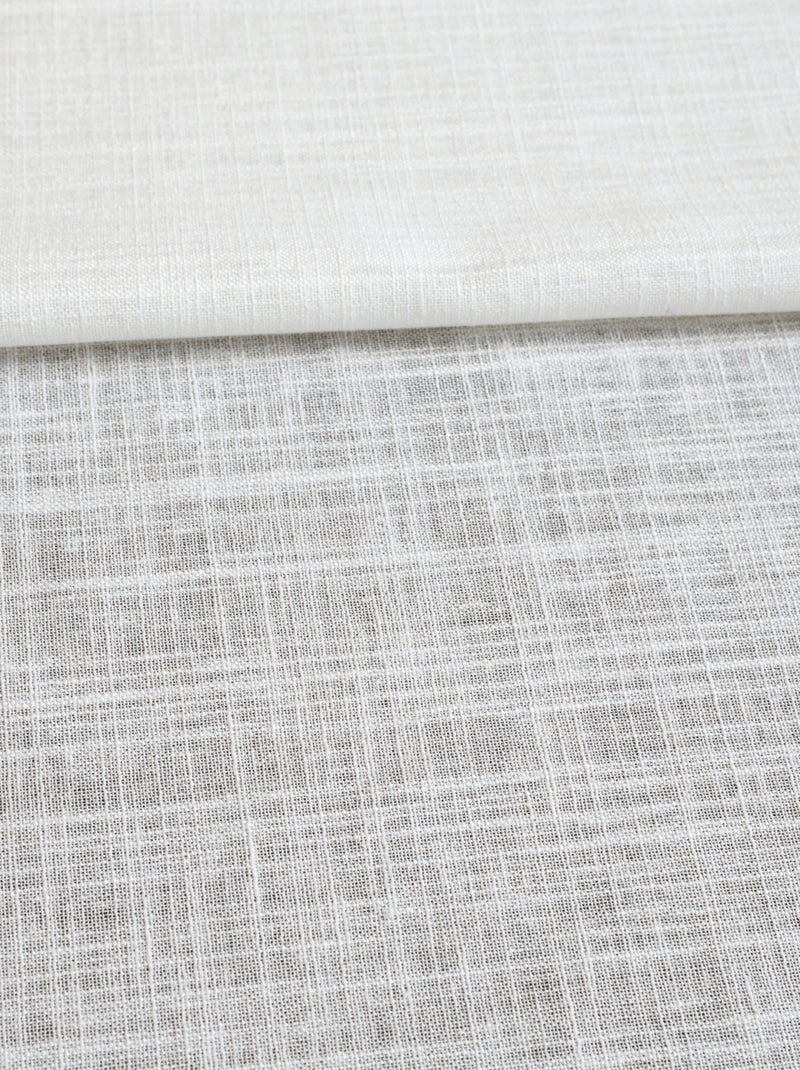 Voilage à oeillets uni en polycoton et lin Blanc - Kiabi
