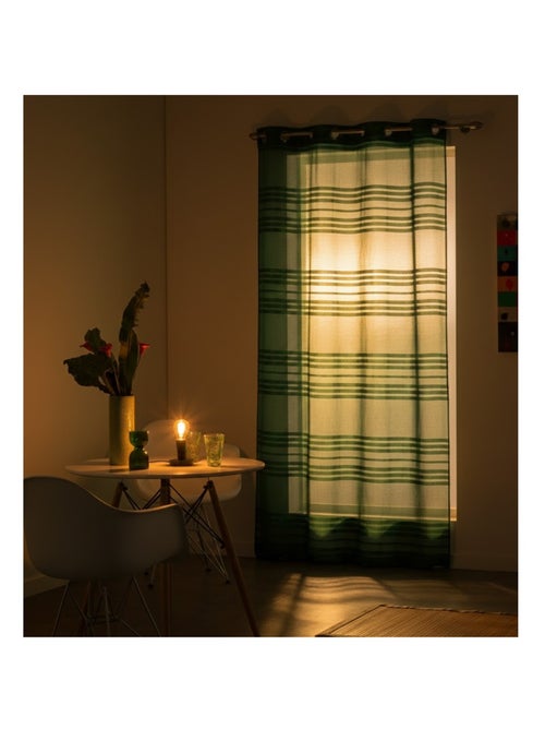 Voilage a oeillets voile sable Sacha - Kiabi