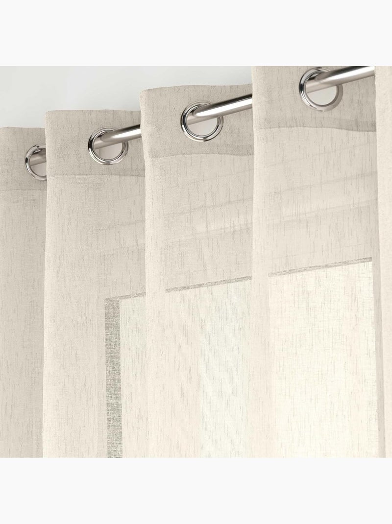 Voilage à œillets – Voile tissé Carlin Beige - Kiabi