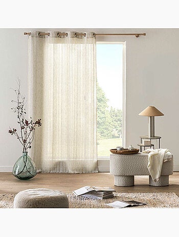 Voilage à œillets – voile tissé crash fil chenille