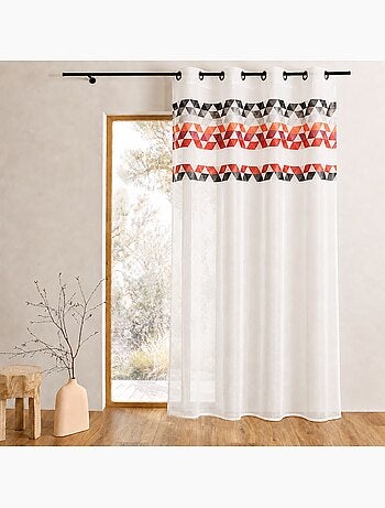 Voilage à parement haut motif de triangles