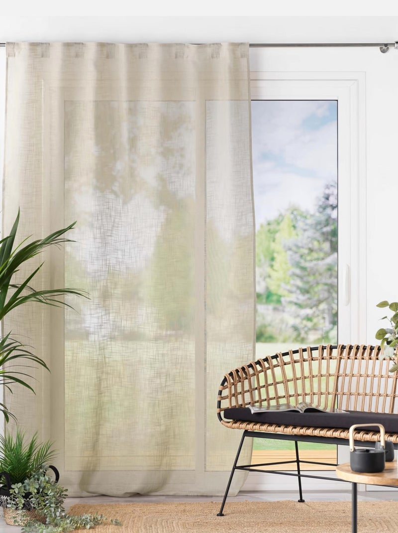 Voilage à passants cachés effet lin tissé 140x240cm Beige - Kiabi