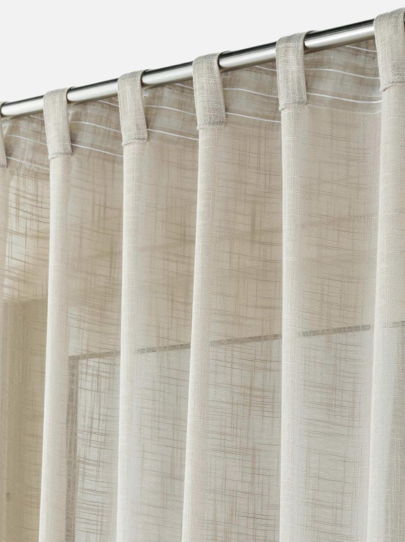 Voilage à passants cachés effet lin tissé 140x240cm Beige - Kiabi