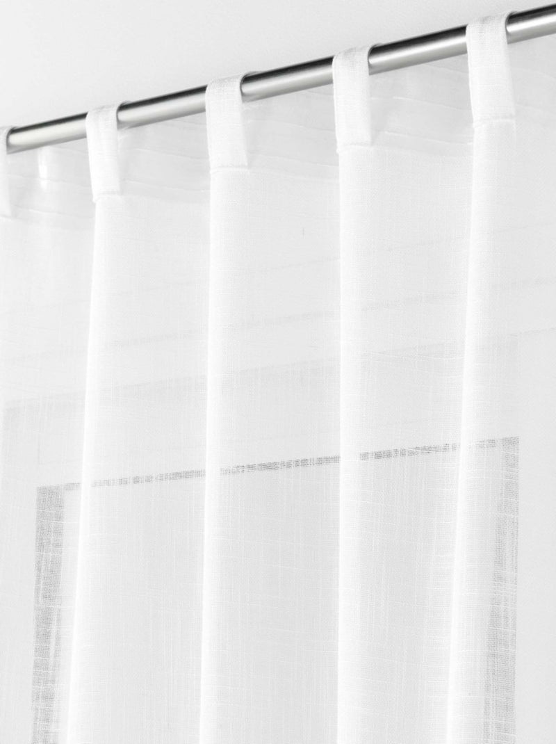 Voilage à passants cachés effet lin tissé 140x240cm Blanc - Kiabi