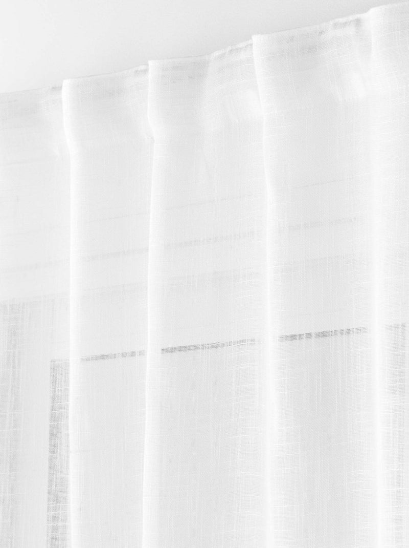 Voilage à passants cachés effet lin tissé 140x240cm Blanc - Kiabi
