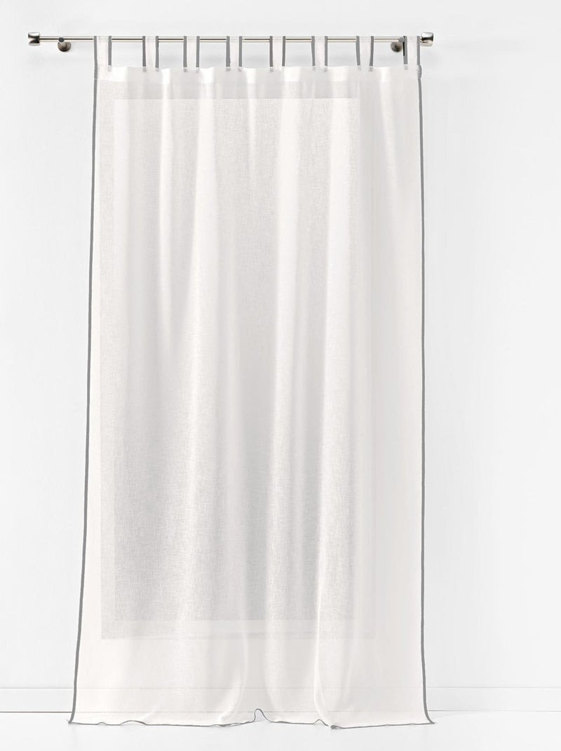 Voilage à passants en voile tissé Blanc - Kiabi