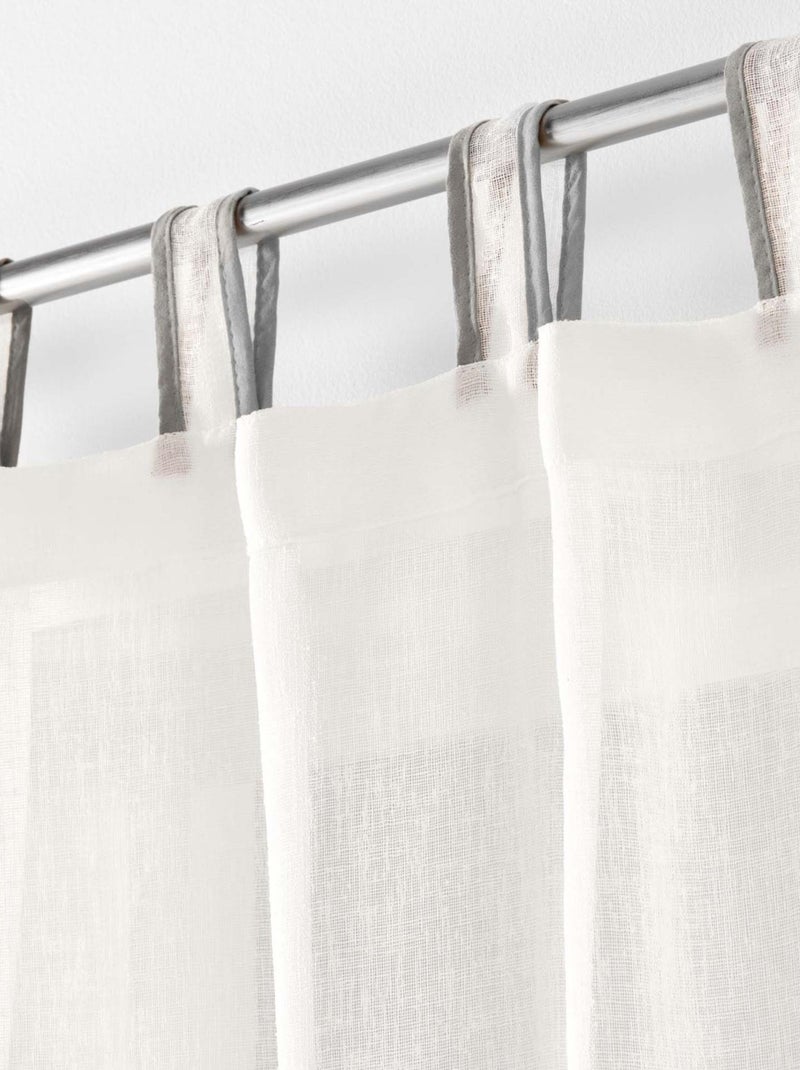 Voilage à passants en voile tissé Blanc - Kiabi