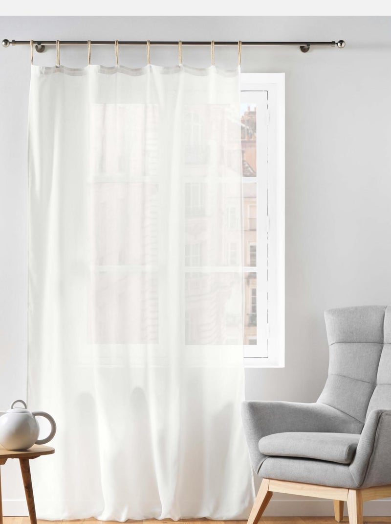 Voilage à passants uni Blanc - Kiabi