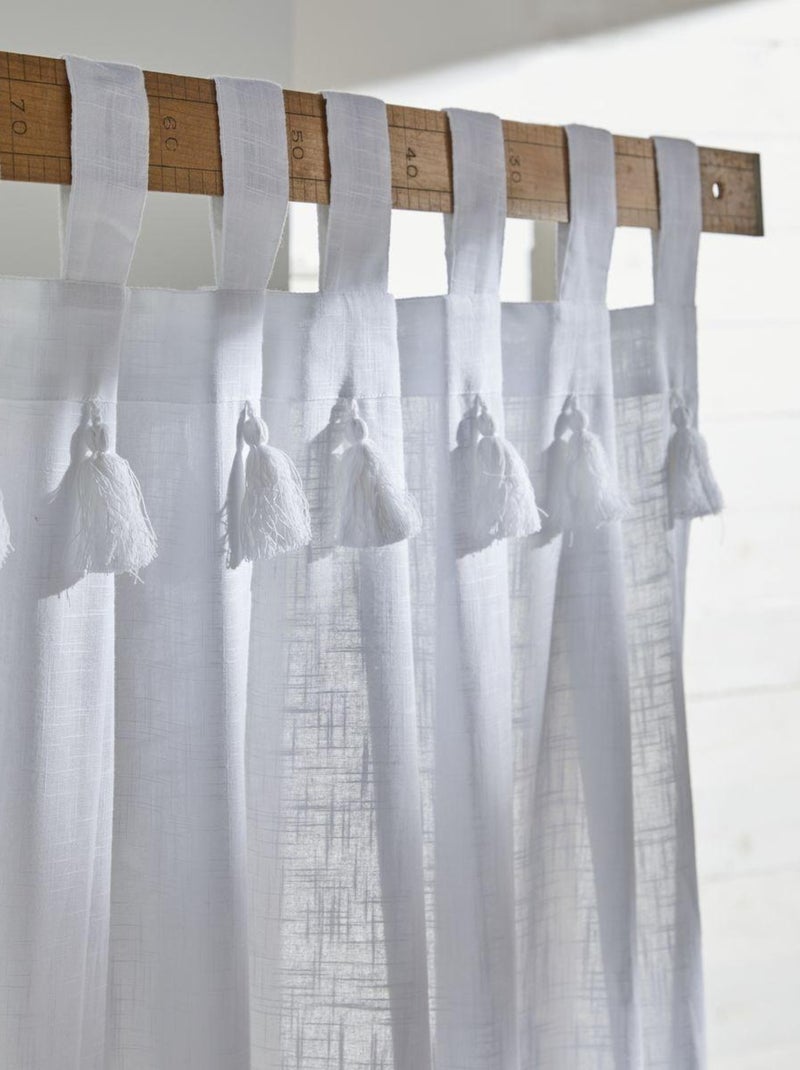 Voilage à pattes coton uni CHARME Blanc - Kiabi