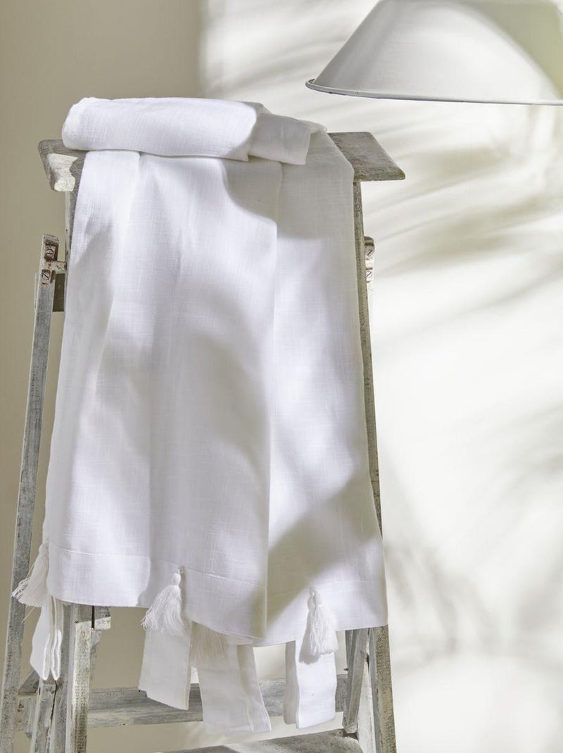 Voilage à pattes coton uni CHARME Blanc - Kiabi