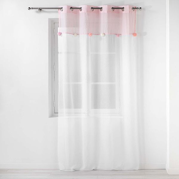 Voilage A Pompons Null Blanc Kiabi 18 00