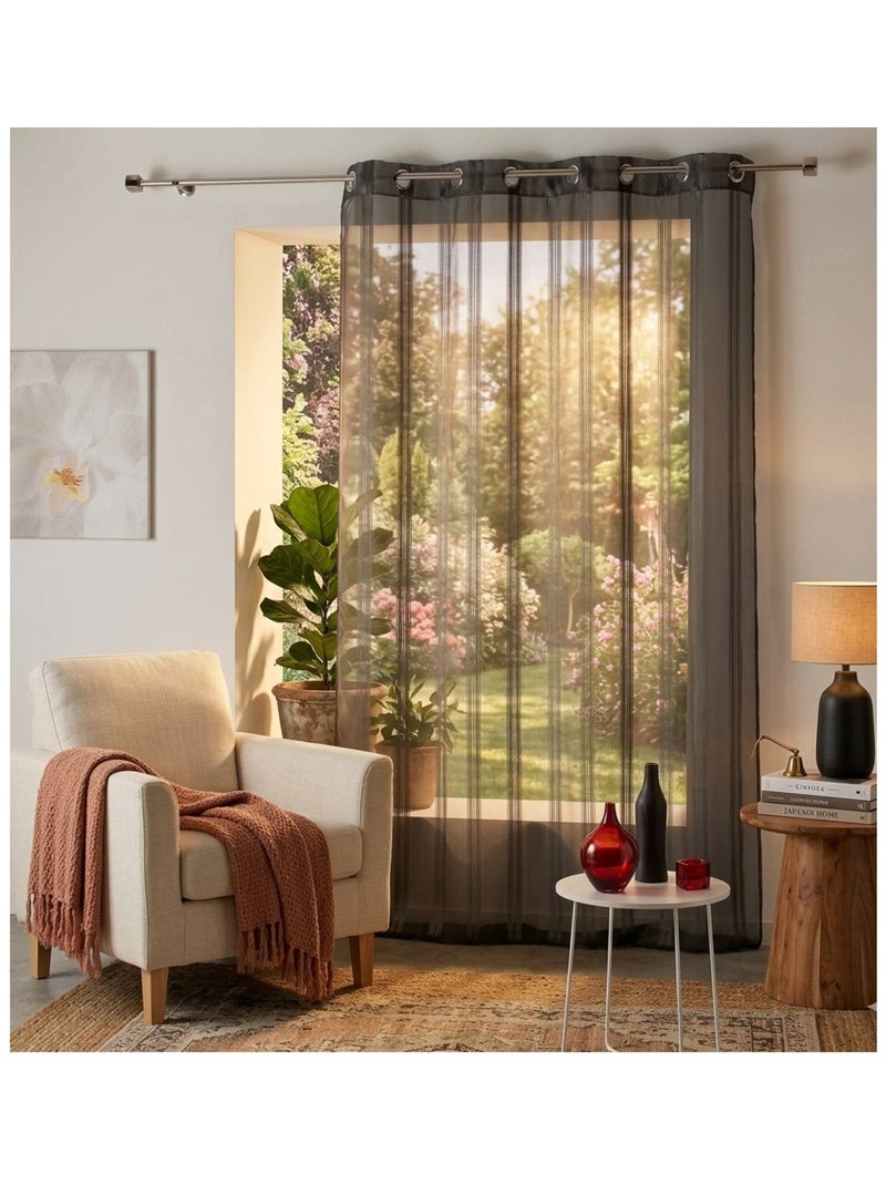 Voilage a rayures Bandas gris anthracite - Kiabi