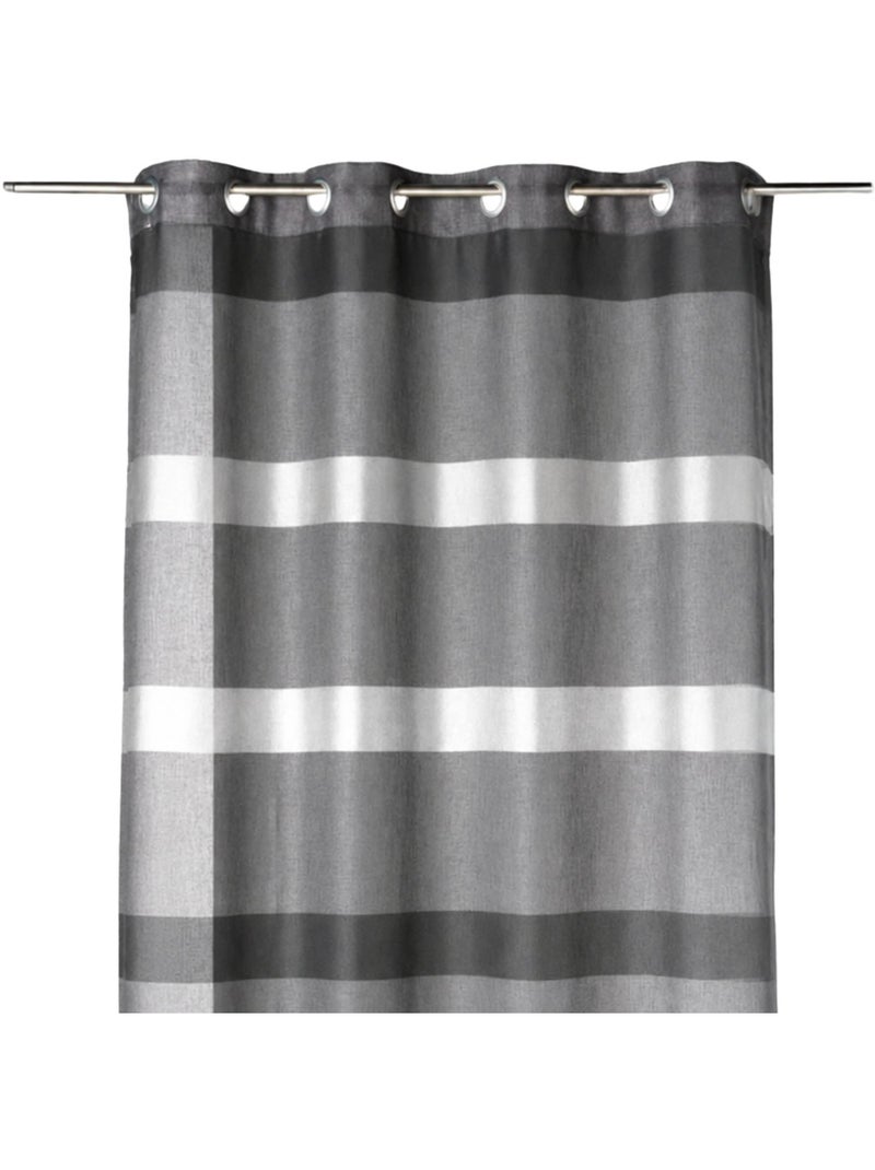 Voilage à rayures horizontales design gris anthracite - Kiabi