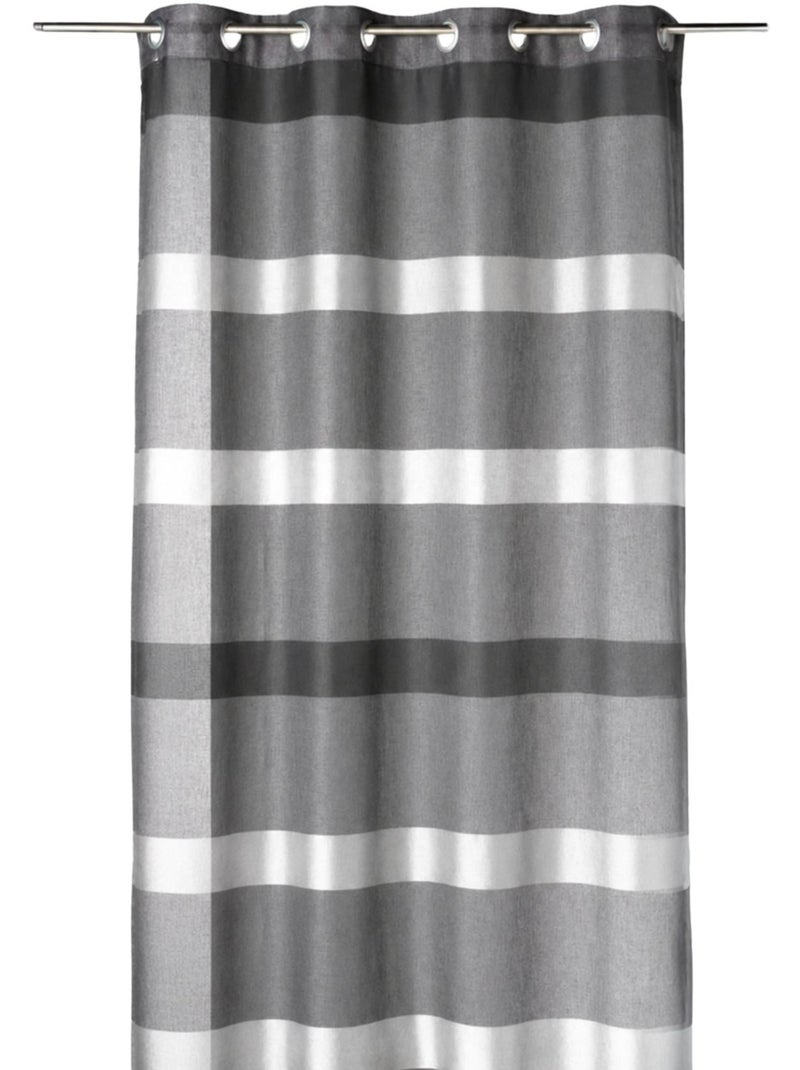 Voilage à rayures horizontales design gris anthracite - Kiabi