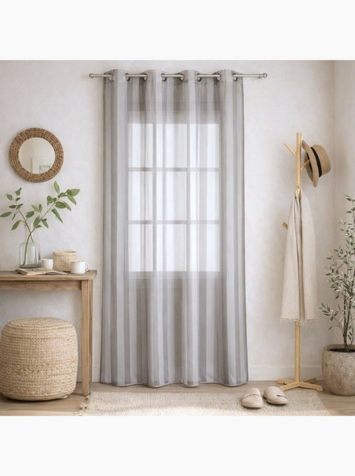 Voilage  à rayures tissées - Kiabi