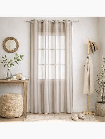 Voilage à rayures tissées