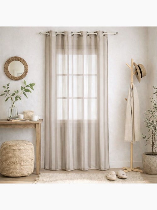 Voilage  à rayures tissées - Kiabi