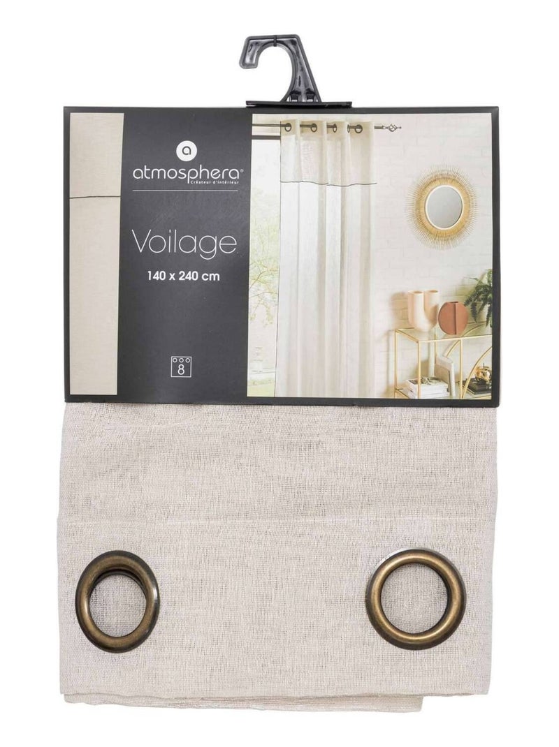 Voilage à volant avec surpiqûre noire Beige - Kiabi