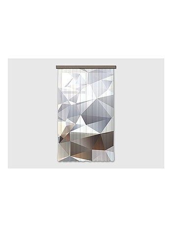 Voilage abstrait blanc - 1 pièce - L 140 cm x H 245 cm