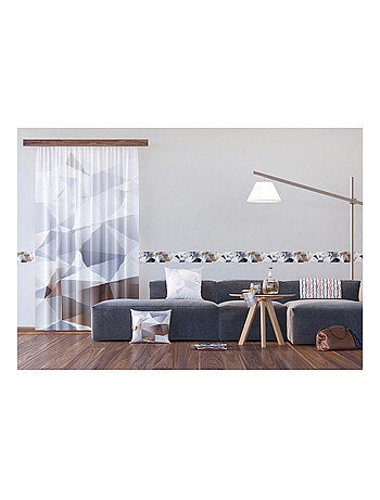 Voilage abstrait blanc - 1 pièce - L 140 cm x H 245 cm