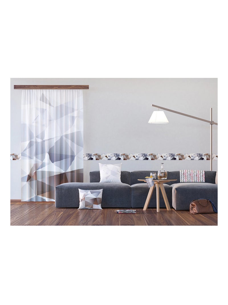 Voilage abstrait blanc - 1 pièce - L 140 cm x H 245 cm Multicolore - Kiabi