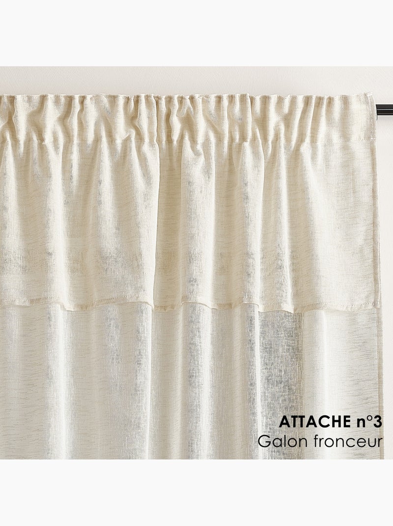 Voilage accroche 3-en-1  avec volant LUZ Beige clair - Kiabi
