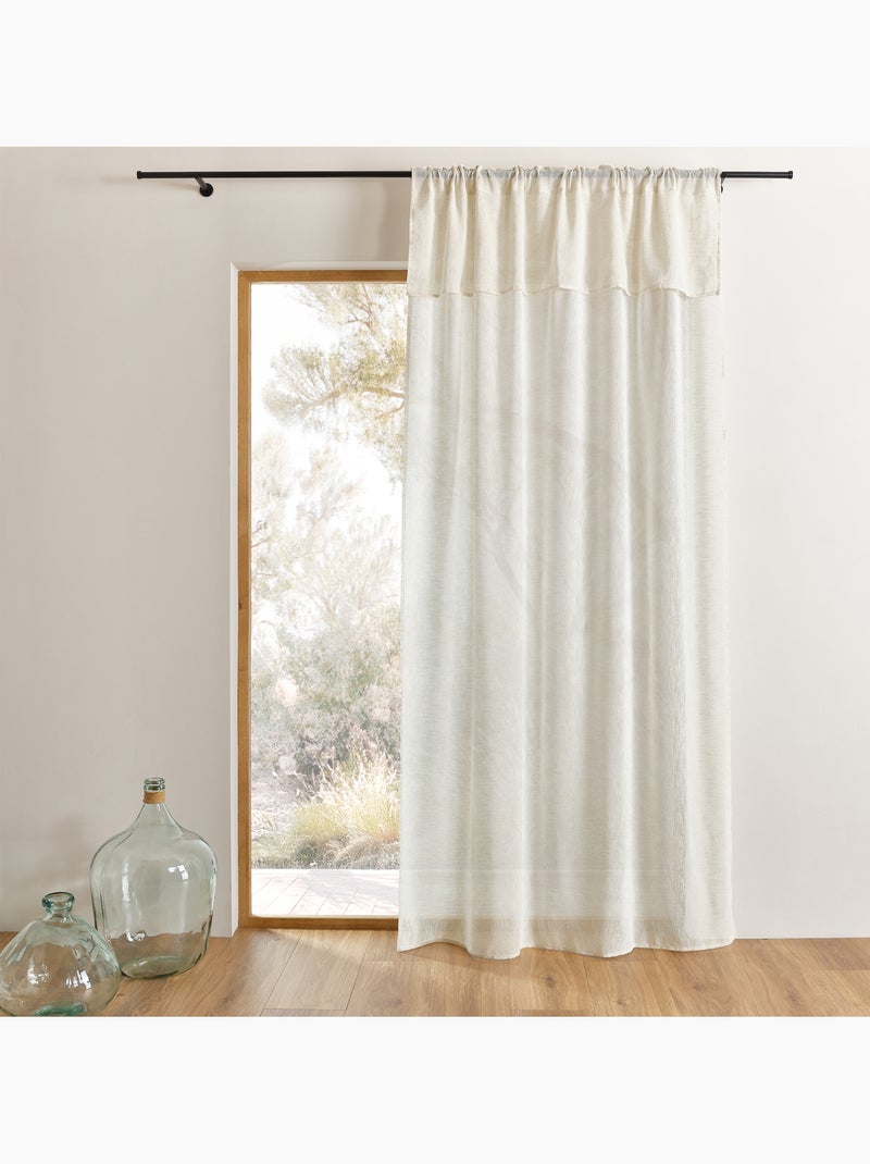 Voilage accroche 3-en-1  avec volant LUZ Beige clair - Kiabi