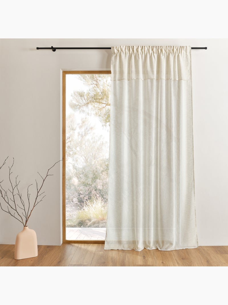Voilage accroche 3-en-1  avec volant LUZ Beige clair - Kiabi
