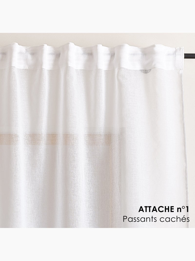Voilage accroche 3-en-1 bicolore LUZ Blanc - Kiabi