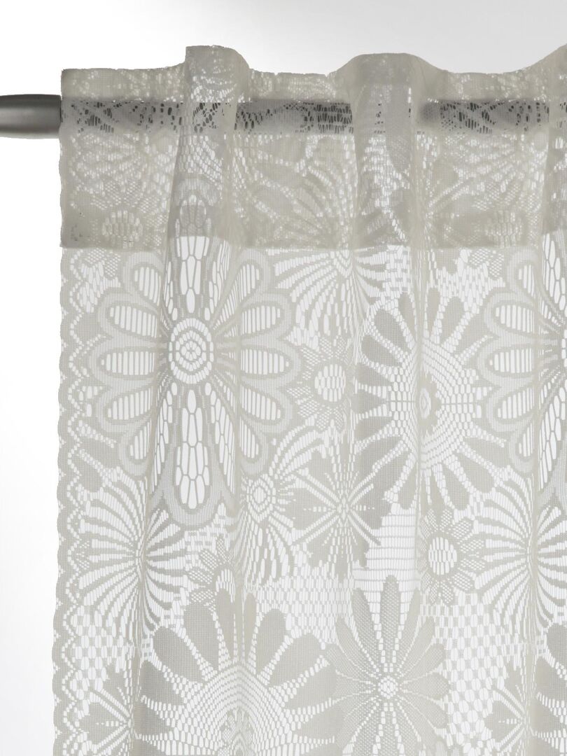 Lot De 2 Voilages Ajourés Avec Oeillets, 140x240cm, Beige écru, Collection Jelly