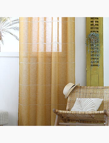 Voilage ajouré à oeillets - Effet matière