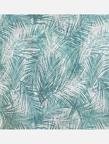 Voilage ambiance tropicale motif feuille de palme