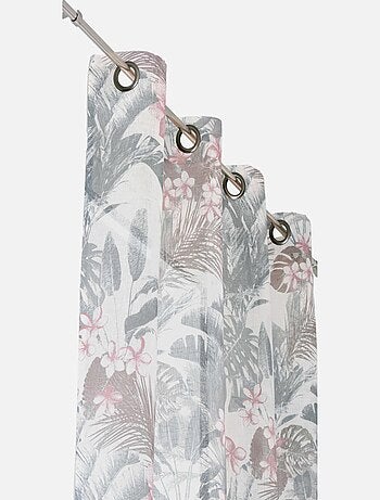 Voilage ambiance tropicale motif feuille exotique vintage