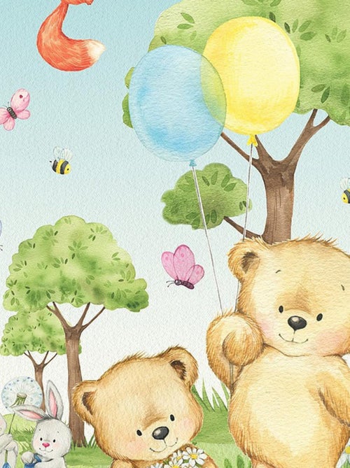 Voilage Animaux de la foret - ourson, renard, lapin en couleur - 1 pièce - L 140 cm x H 245 cm - Kiabi Voilage Animaux de la foret - ourson, renard, lapin en couleur - 1 pièce - L 140 cm x H 245 cm - Kiabi
