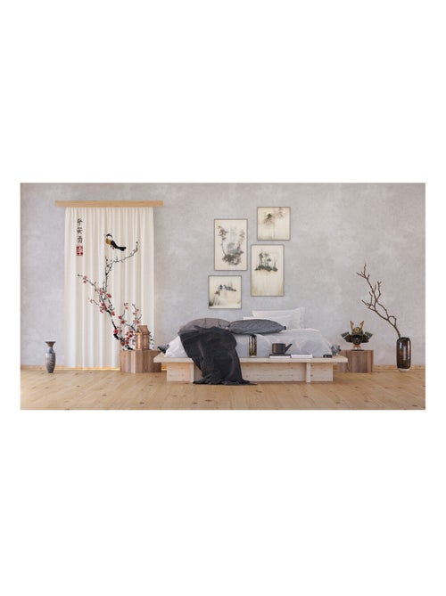 Voilage arbre japonais avec oiseau - 1 pièce - L 140 cm x H 245 cm - Kiabi