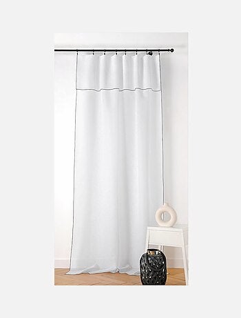 Voilage aspect lin bourdon noir