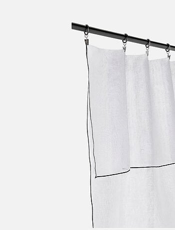 Voilage aspect lin bourdon noir