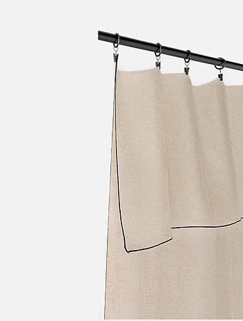 Voilage aspect lin bourdon noir