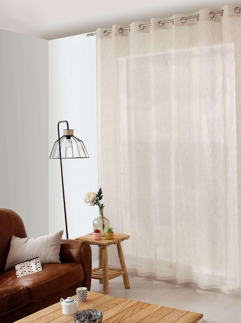 Voilage aspect lin grande largeur MAYA Beige - Kiabi