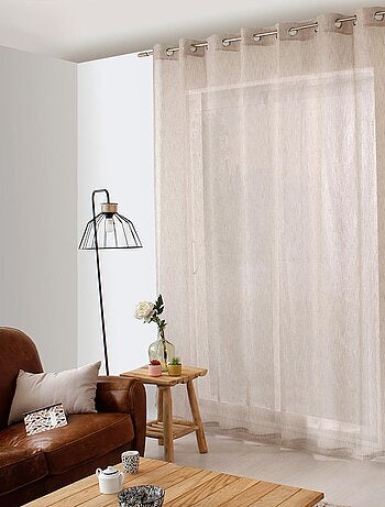 Voilage aspect lin grande largeur Oeko-tex.