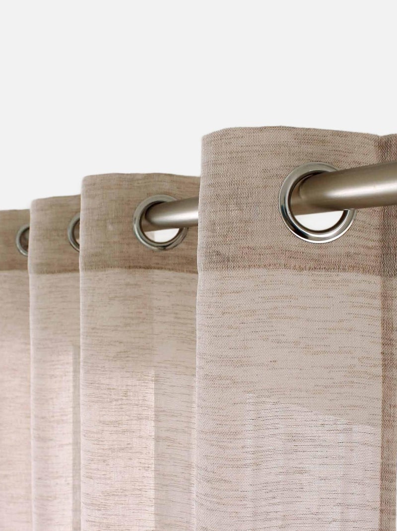 Voilage aspect lin grande largeur Oeko-tex. Beige - Kiabi
