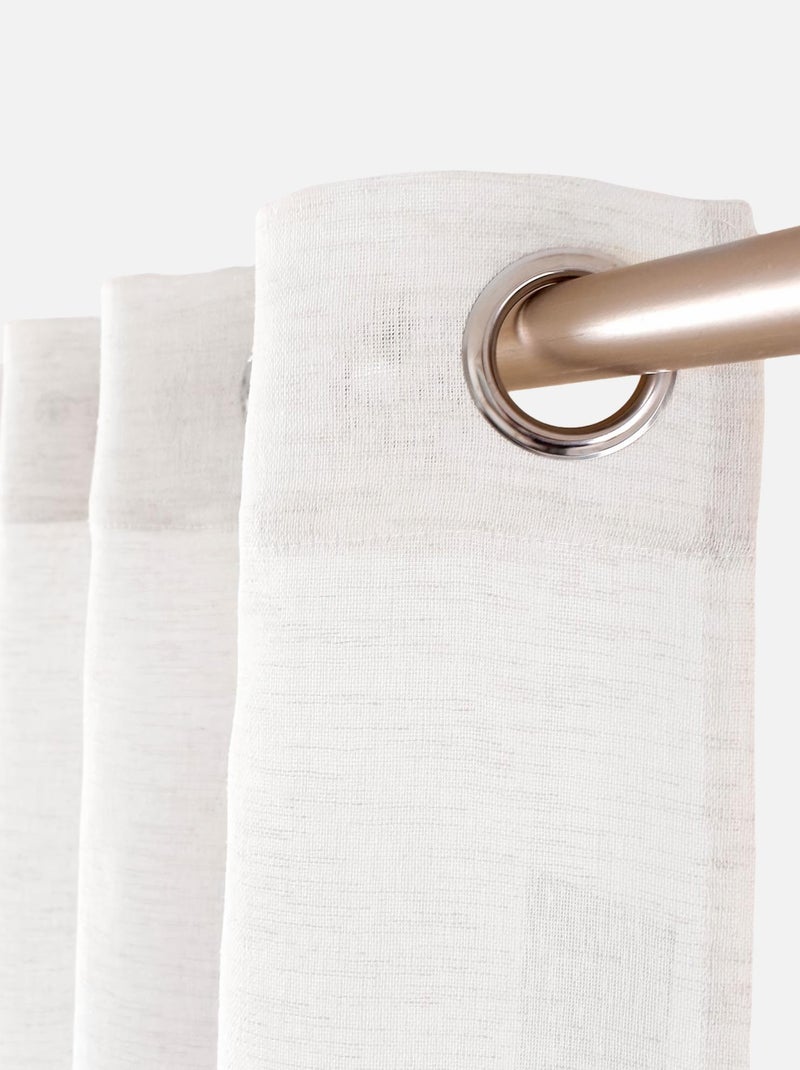 Voilage aspect lin grande largeur Oeko-tex. Blanc - Kiabi