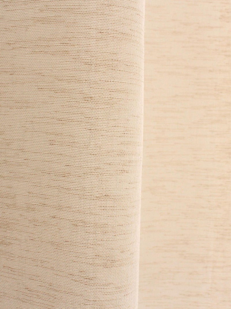 Voilage aspect lin grande largeur Oeko-tex. Ecru - Kiabi