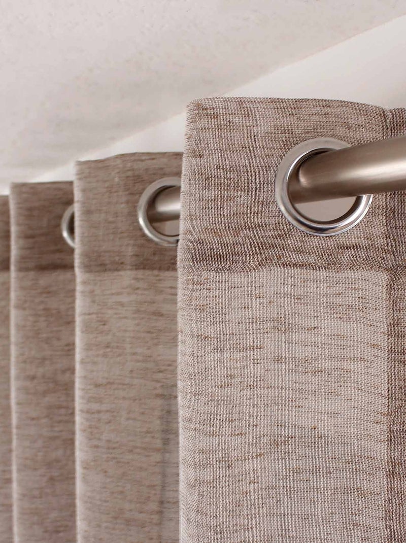 Voilage aspect lin grande largeur Oeko-tex. Taupe - Kiabi