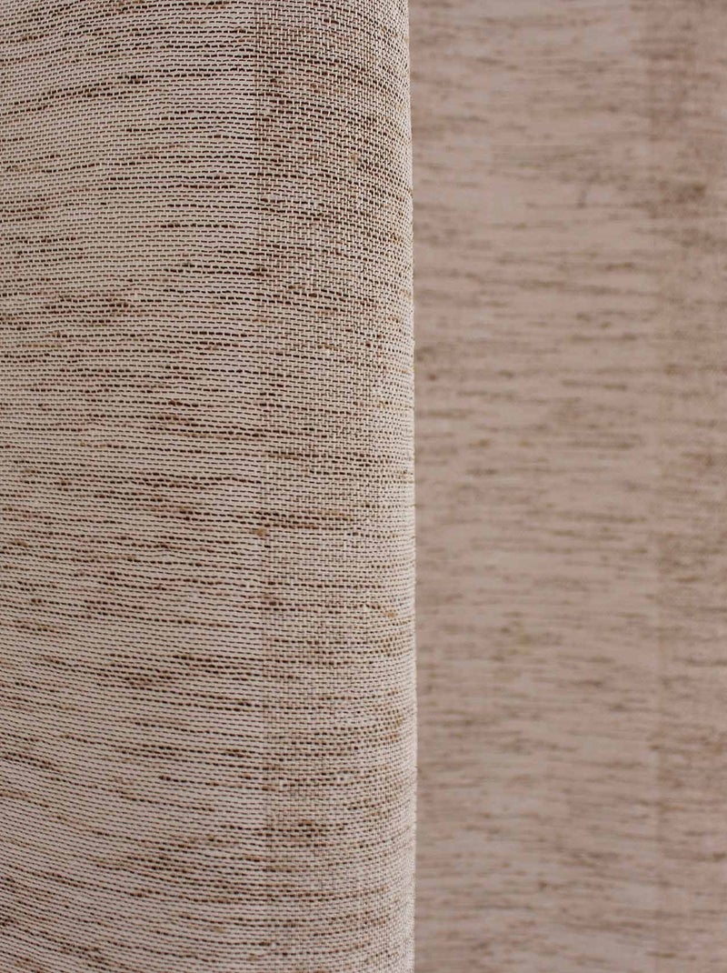 Voilage aspect lin grande largeur Oeko-tex. Taupe - Kiabi