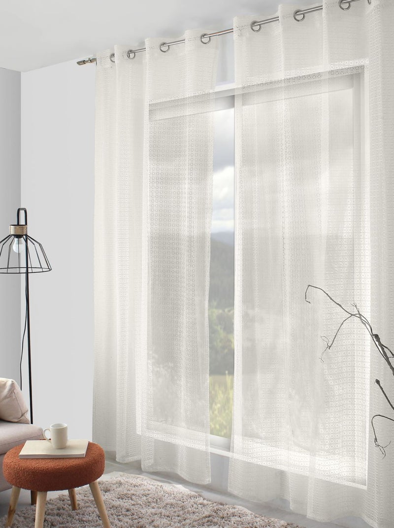 Voilage aspect maille CERAISTE Beige - Kiabi