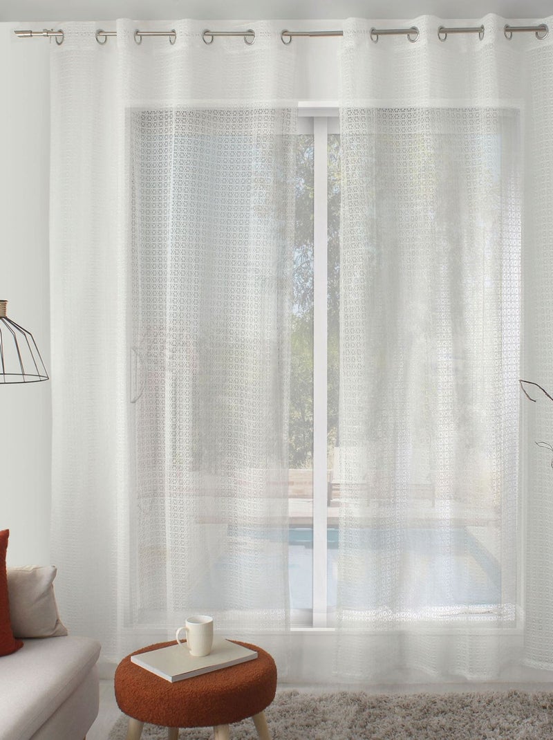 Voilage aspect maille CERAISTE Beige - Kiabi