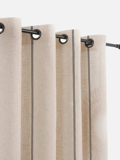 Voilage aux fines rayures noires - Kiabi