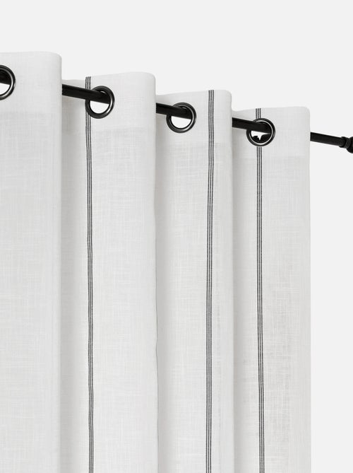 Voilage aux fines rayures noires - Kiabi