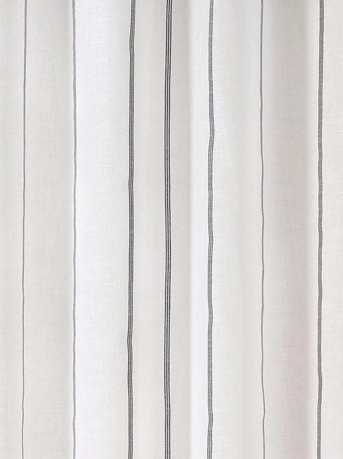 Voilage aux fines rayures noires - Kiabi